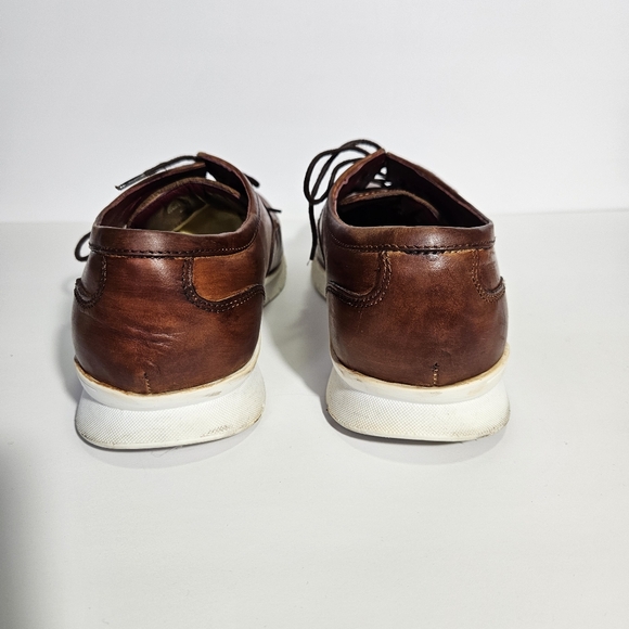 Base London Brown Leather Lace Up Cubic Derby Sneakers - Picture 7 of 13